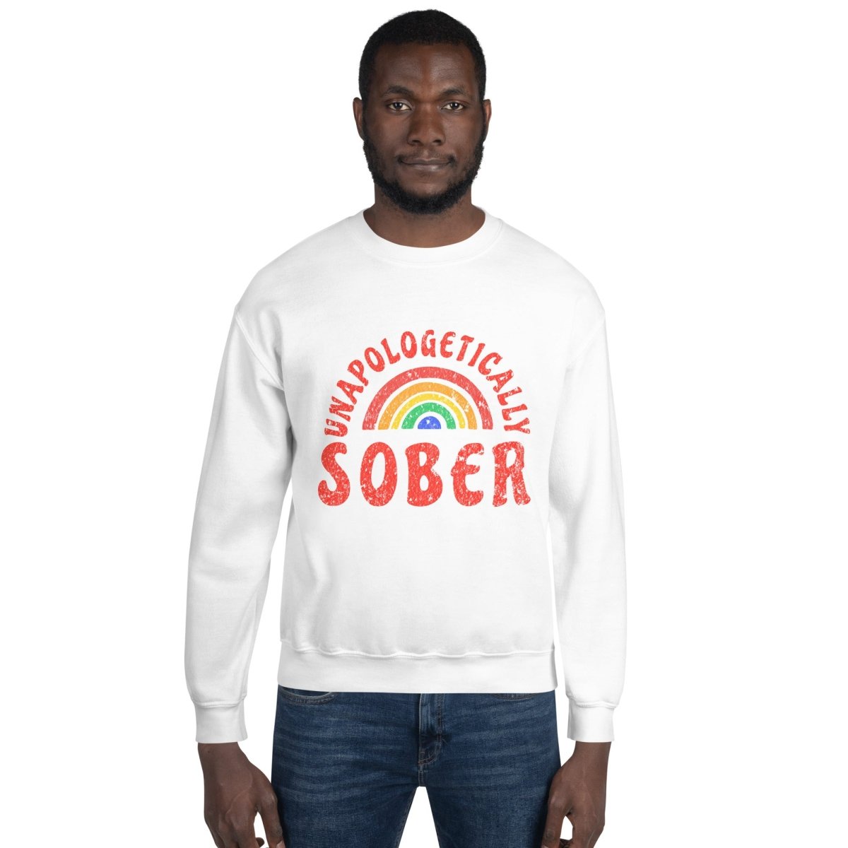 Unapologetically Sober Rainbow Pride Unisex Sweatshirt - LGBTQ+ Ally Apparel for Pride Month, Sobriety Celebration & Everyday Wear