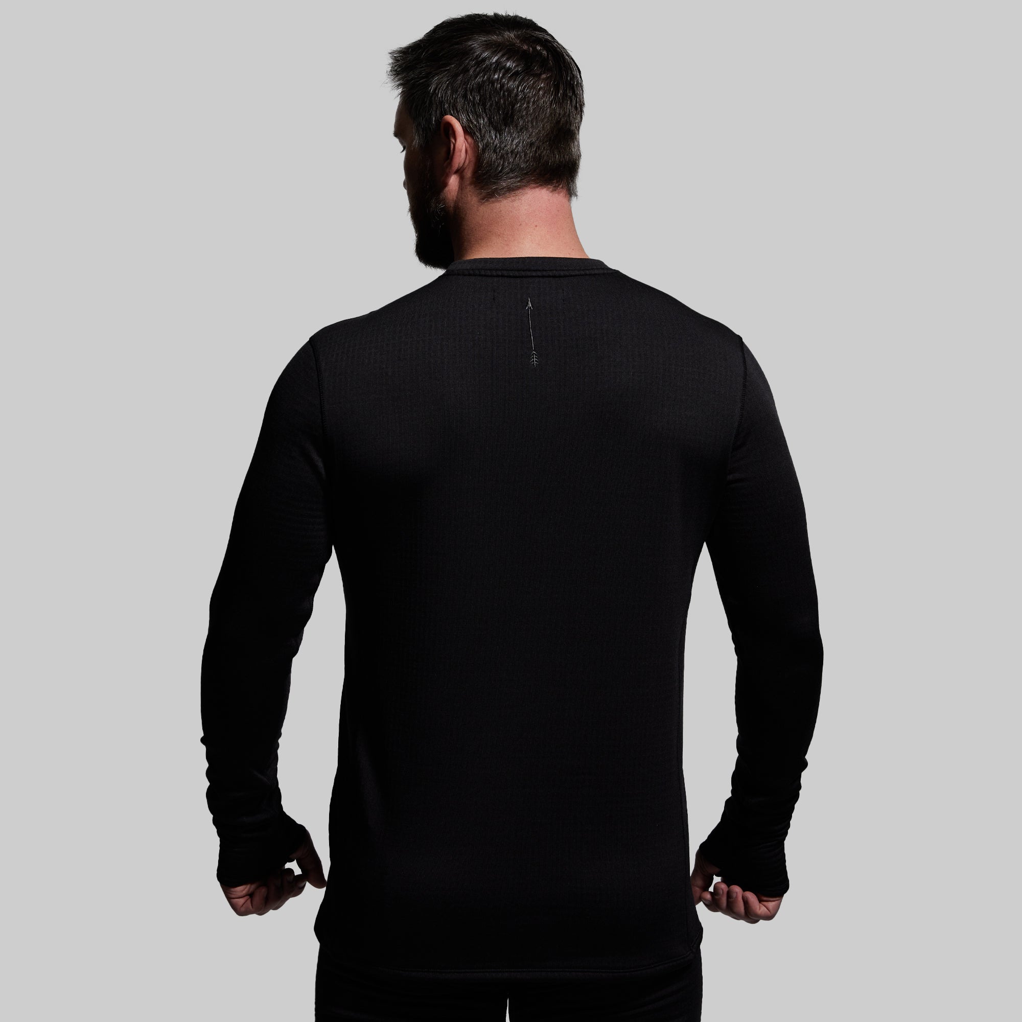 Men's Quiver Long Sleeve Crew Neck T-Shirt - Soft Cotton Casual Shirt for Men (Black) | Perfect for Everyday Wear, Outdoor Activities & Layering