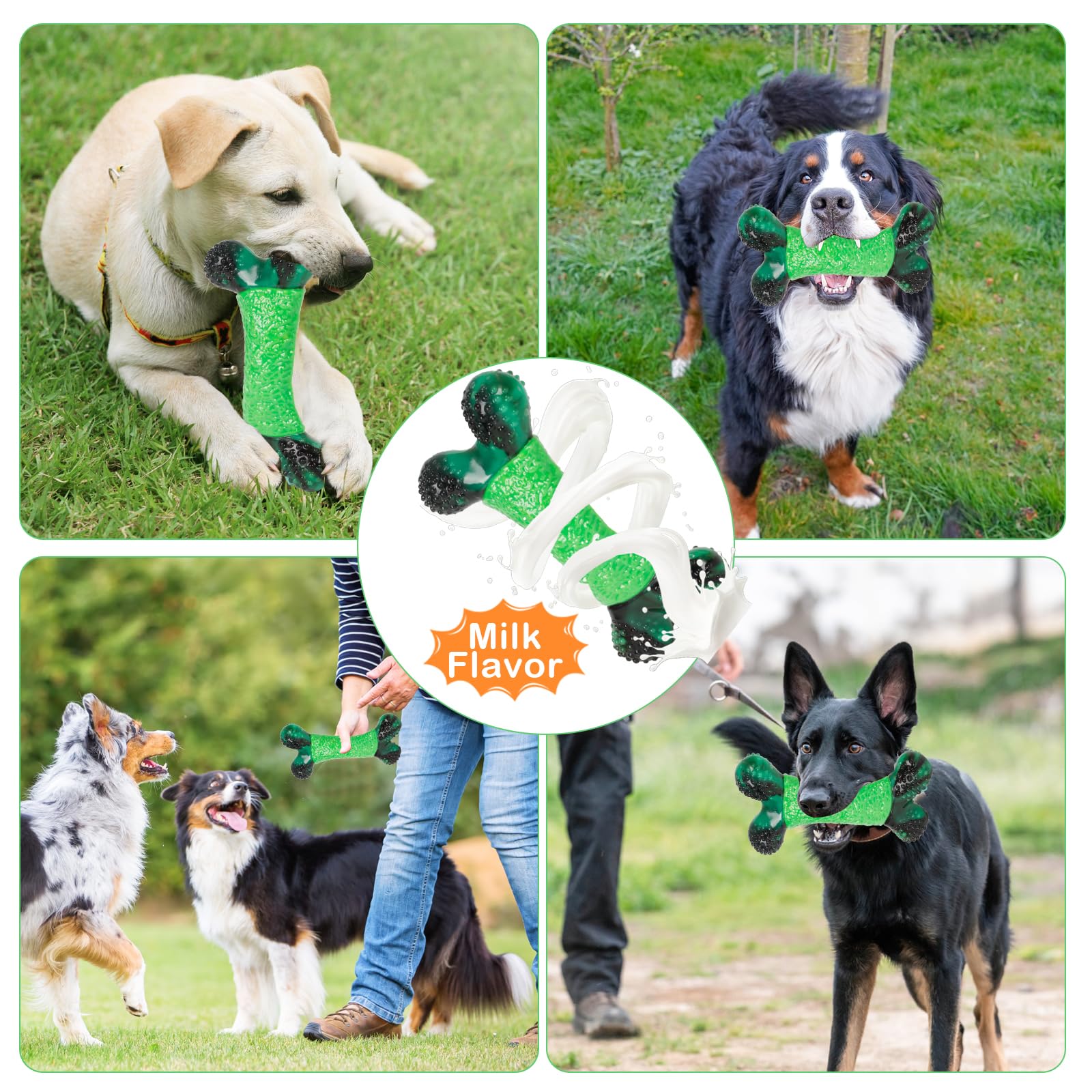 Durable NOUGAT Dog Chew Toys for Aggressive Chewers - Indestructible Milk Flavor Chew Toy for Medium & Large Dogs - Long-Lasting Pet Toy for Playtime, Training & Anxiety Relief