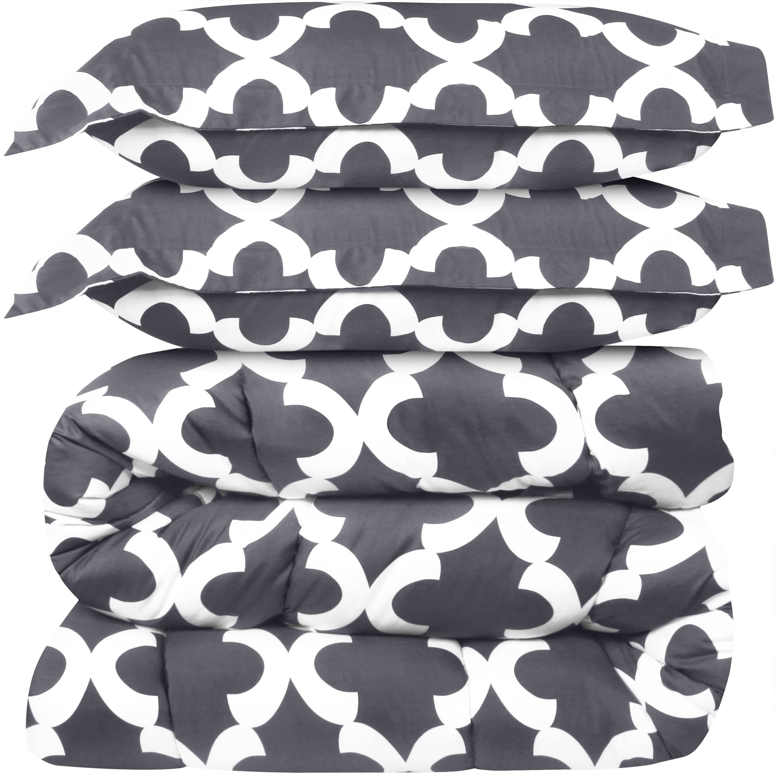 Utopia Bedding King Size 3-Piece Comforter Set with 2 Pillow Shams - Soft Down Alternative Bedding - Machine Washable Grey Comforter - Perfect for Master Bedroom, Guest Room & Cozy Home Decor