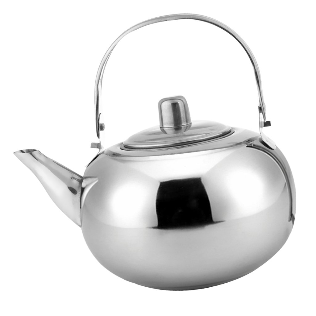 Premium Stainless Steel Camping Tea Kettle & Coffee Pot - 2L Capacity, Durable Outdoor Cookware for Hiking, Backpacking & Picnics - Silver Finish, Perfect for Boiling Water & Brewing Beverages in Nature