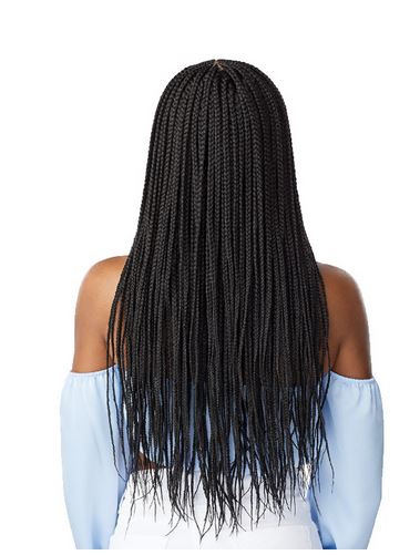 Sensationnel Swiss Lace Wig with Center Part & French Braided Top - Natural Looking Human Hair Wig for Women, Perfect for Daily Wear, Cosplay & Special Occasions