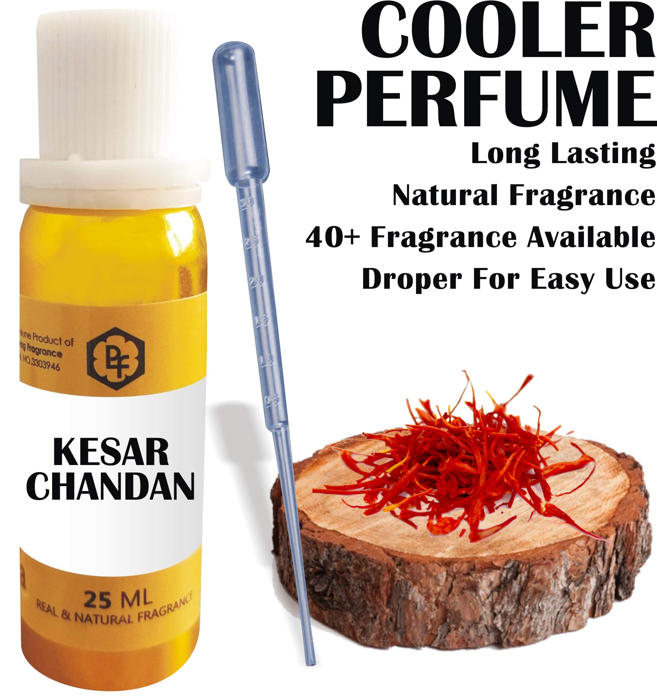 Parag Fragrances Kesar Chandan 25ml Long-Lasting Cooler Perfume & Aroma Diffuser Oil, Ideal for Home, Office, and Car Freshening