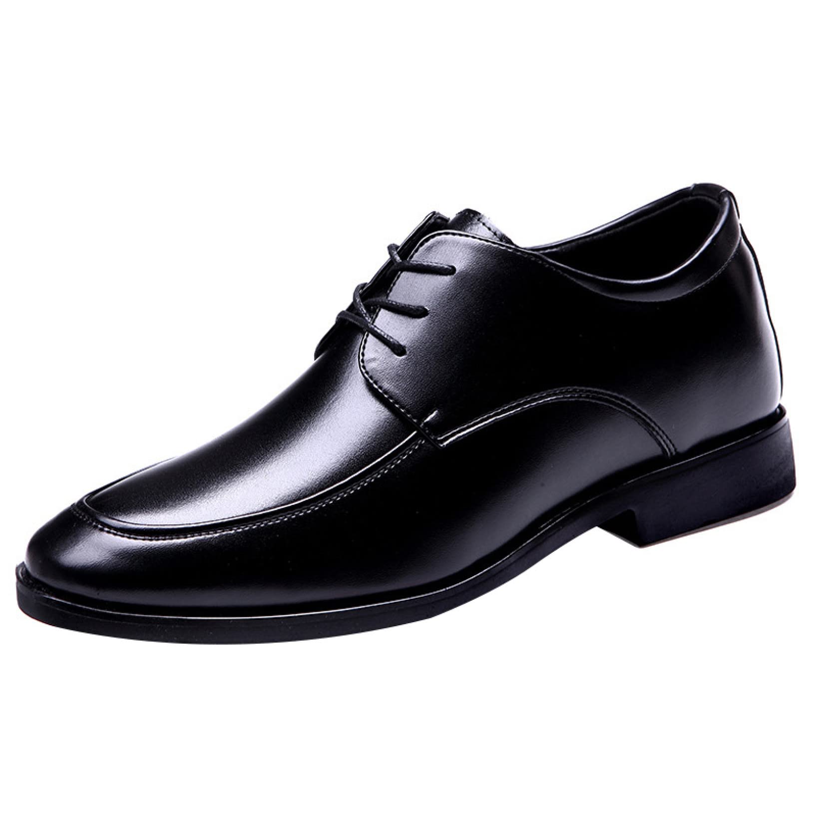Men's Comfortable Round Toe Dress Shoes - Lace-Up Business Formal Oxfords for Men | Soft Leather Elevator Shoes for Office, Wedding & Daily Wear