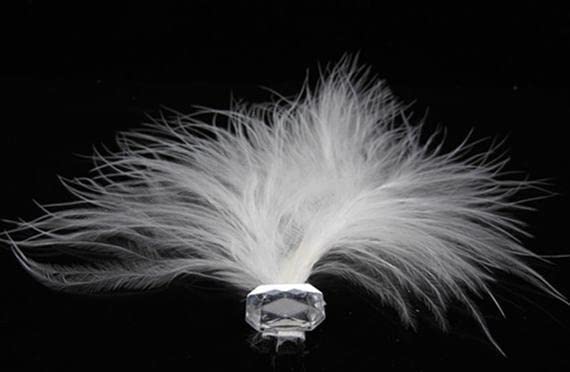 Elegant White Feather Hairpin for Brides - Crystal U-Shaped Wedding Hair Accessories (Style 1) | Perfect for Bridal Showers, Weddings & Formal Events