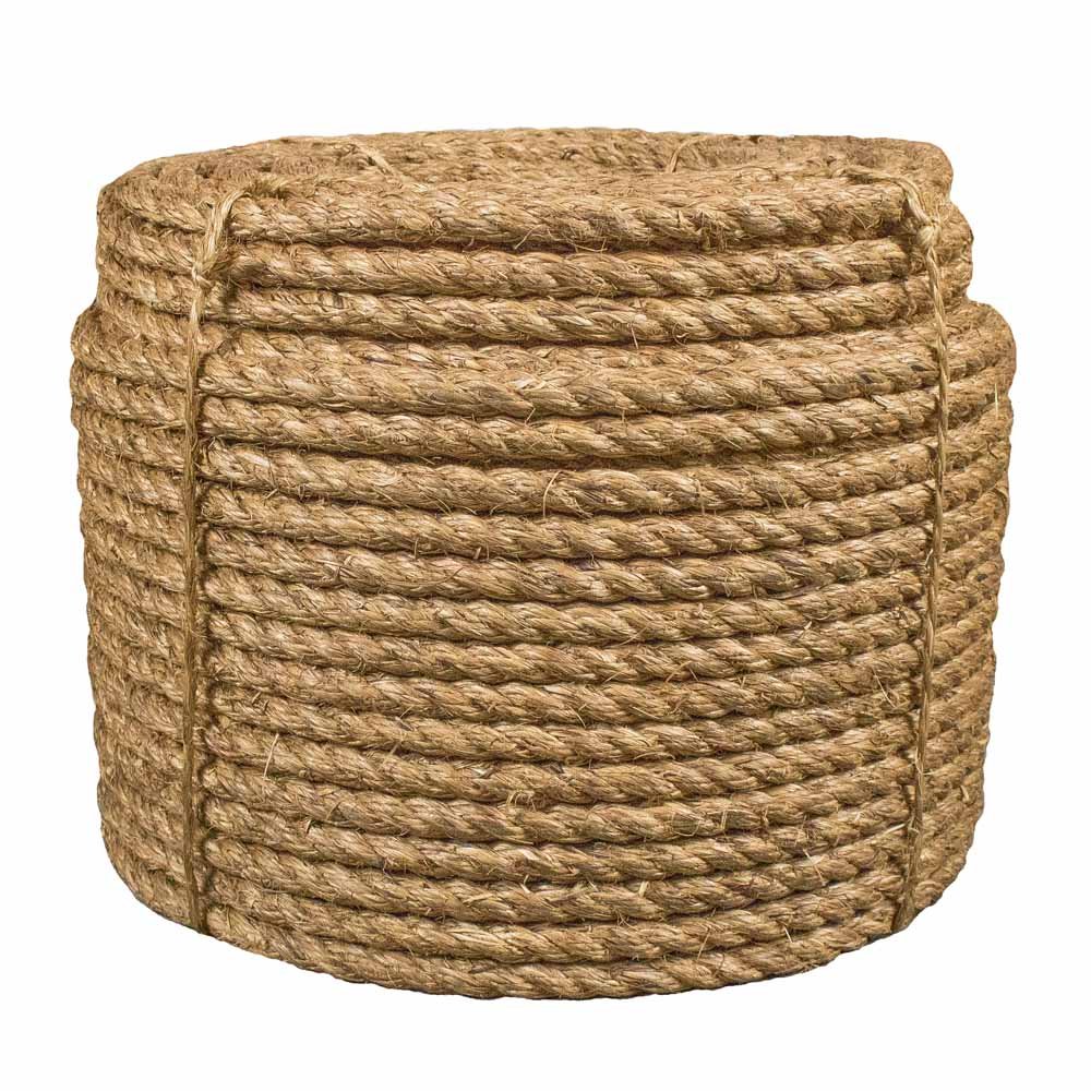Premium 3-Strand Twisted Manila Rope - 1 Inch Diameter, 100 Feet - Natural Fiber for Marine, Docking, Pier & Outdoor Use - Ideal for Boating, Camping, Gardening & DIY Projects