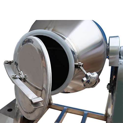 200L Industrial Dry Powder Mixer - 360° Rotation Drum Blender for Feed, Particle & Granule Mixing - 110V 2.2kW Metal Powder Blender for Metallurgy & Chemical Industry - Perfect for Animal Feed Production & Pharmaceutical Powder Blending