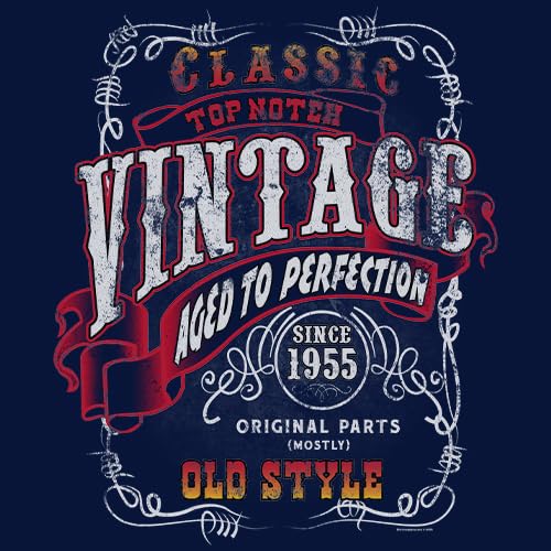 Vintage 1955 Aged to Perfection 70th Birthday Gift T-Shirt for Men - Sturgis Motorcycle Theme - Perfect 70th Birthday Party Outfit & Retirement Celebration Apparel