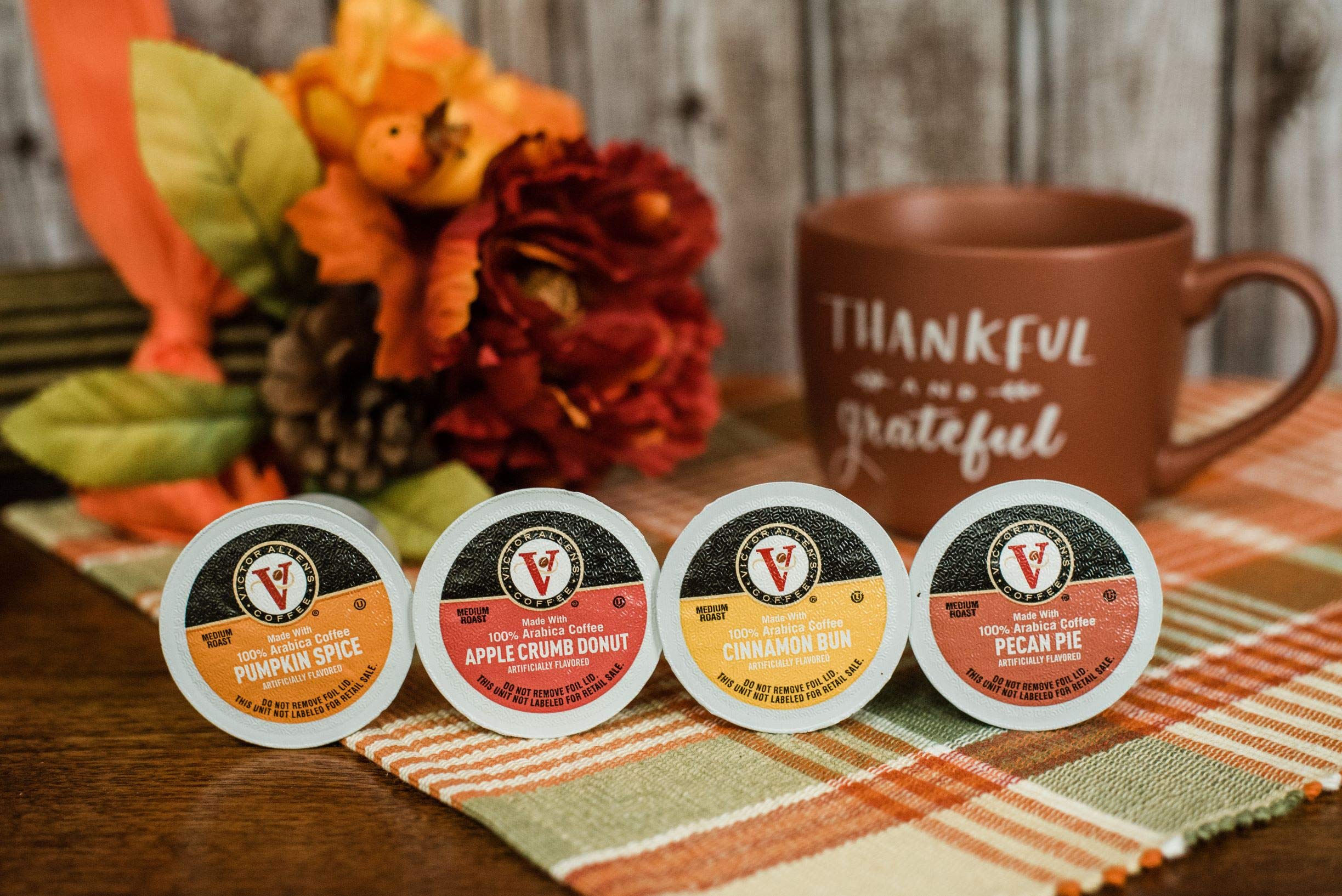 Victor Allen's Medium Roast Coffee Variety Pack - Autumn Blend & Sweet & Salty Flavors (192 Single-Serve Pods) | Perfect for Office, Home Brewing & Entertaining
