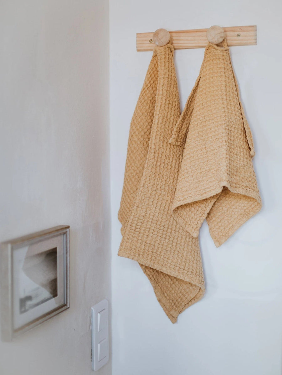 Premium Linen Waffle Hand Towels - Soft, Absorbent & Quick-Drying - Perfect for Kitchen, Bathroom & Spa Use