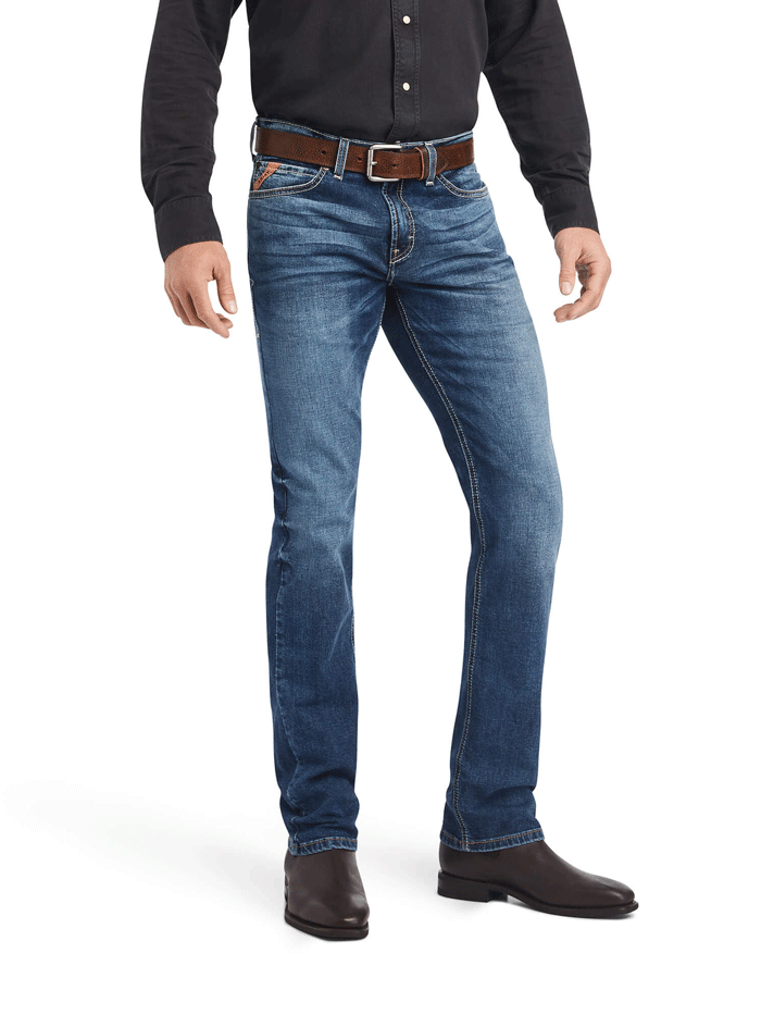 Ariat Men's Modern Kai Slim Leg Jean Kelton - M8 Size | Durable & Comfortable Western Denim for Work & Casual Wear