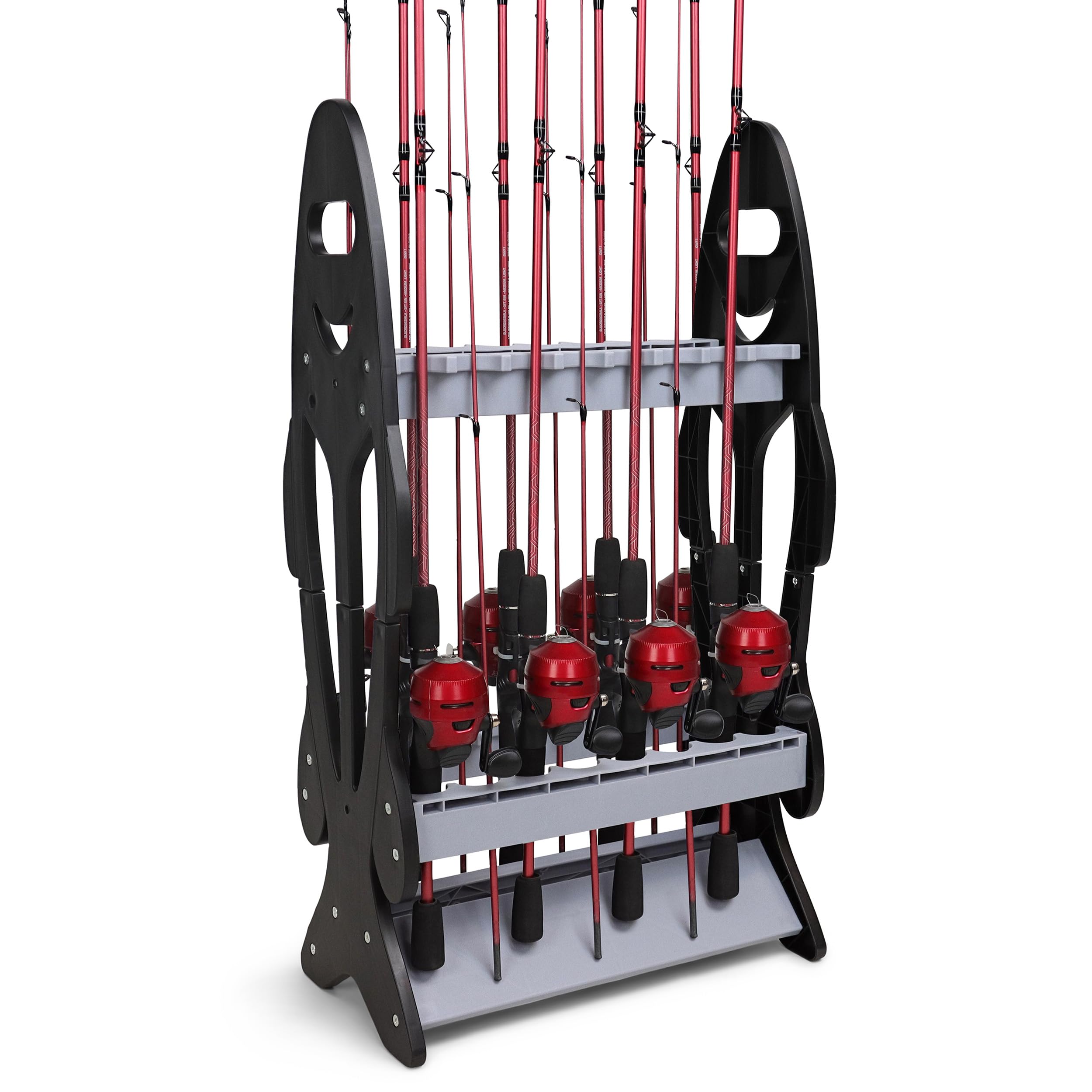 Fishing Rod Holder for 16 Rod and Reel Combos - Vertical Floor Storage Rack | Durable Fishing Gear Organizer for Boats, Kayaks & Garage | Secure Pole Holder for Saltwater & Freshwater Fishing