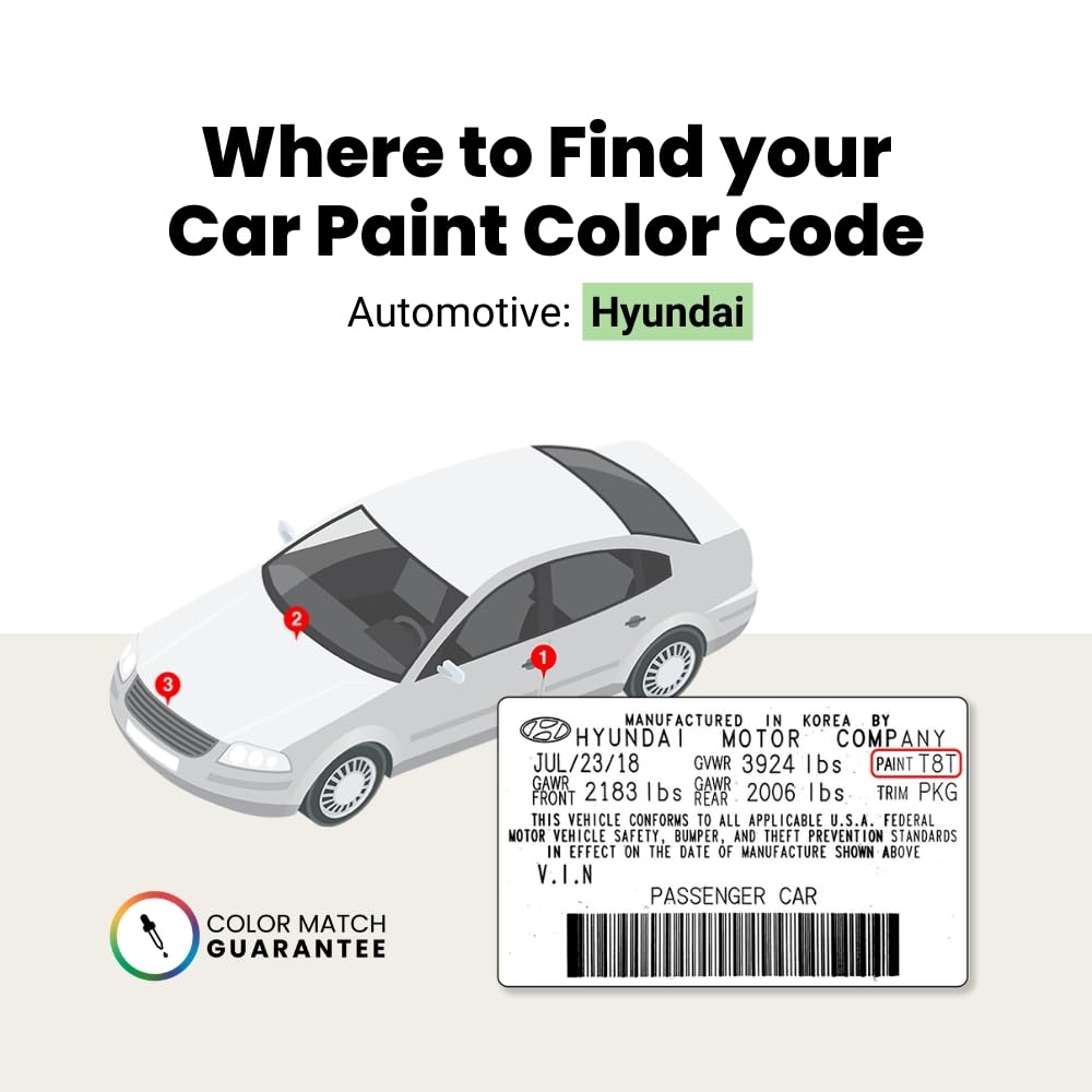 Hyundai Touch Up Paint Kit - Exact Match Electric Shadow Color | Scratch Repair for Cars, SUVs & Trucks | Easy DIY Application with Brush Included
