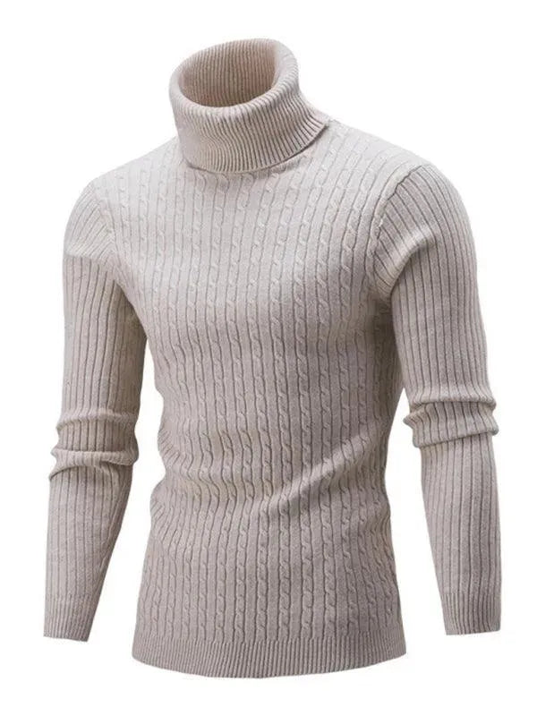Men's Casual Stretch Turtleneck Sweater - Slim Fit Pullover for Winter & Fall - Perfect for Office, Date Night & Outdoor Activities