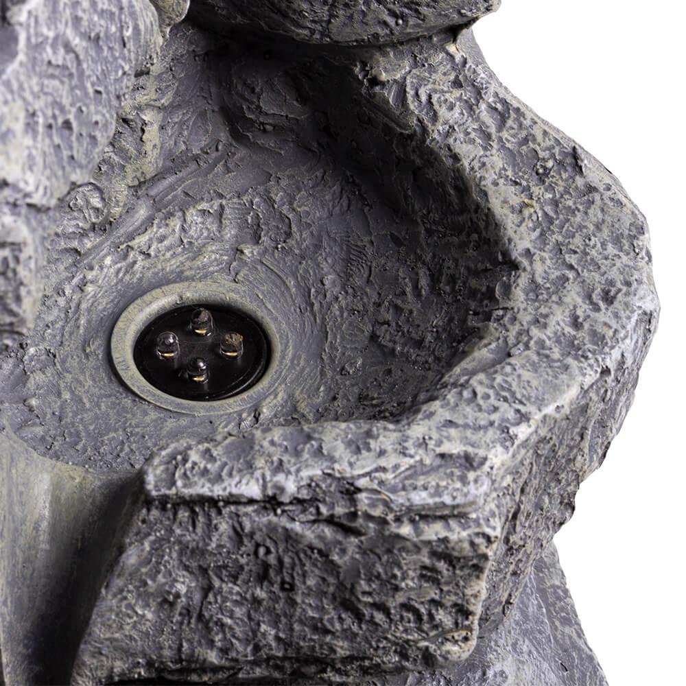 Rock Cascade Water Feature with LED Lights - Outdoor Garden Fountain for Patio, Yard, and Landscape Decor - Relaxing Waterfall with Illumination