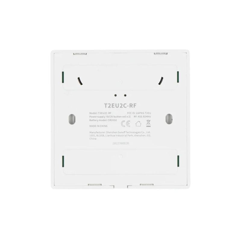 Sonoff RF 433 MHz 2-Channel Touch Wall Switch - White | Smart Home Automation for Lights & Appliances | Perfect for Living Room, Bedroom & Office