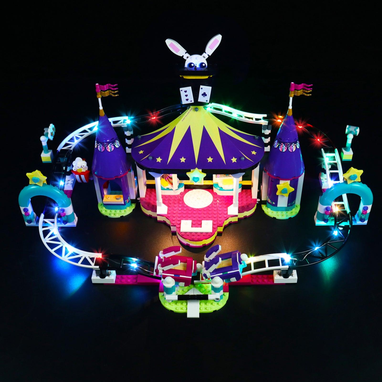LEGO Friends Funfair Roller Coaster 41685 Light Kit - Compatible with Building Blocks Set - Perfect for Nighttime Display & Room Decoration