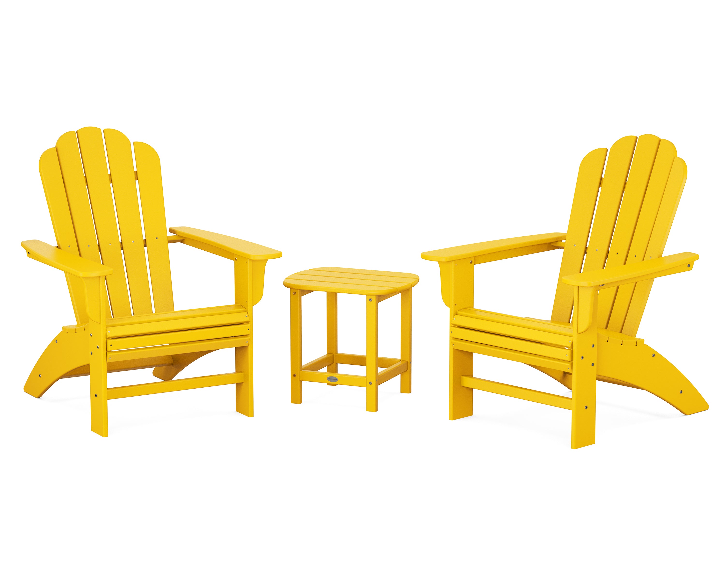 POLYWOOD Country Living Cottage Curveback Adirondack Chair 3-Piece Outdoor Patio Set - Perfect for Garden, Poolside & Backyard Relaxation