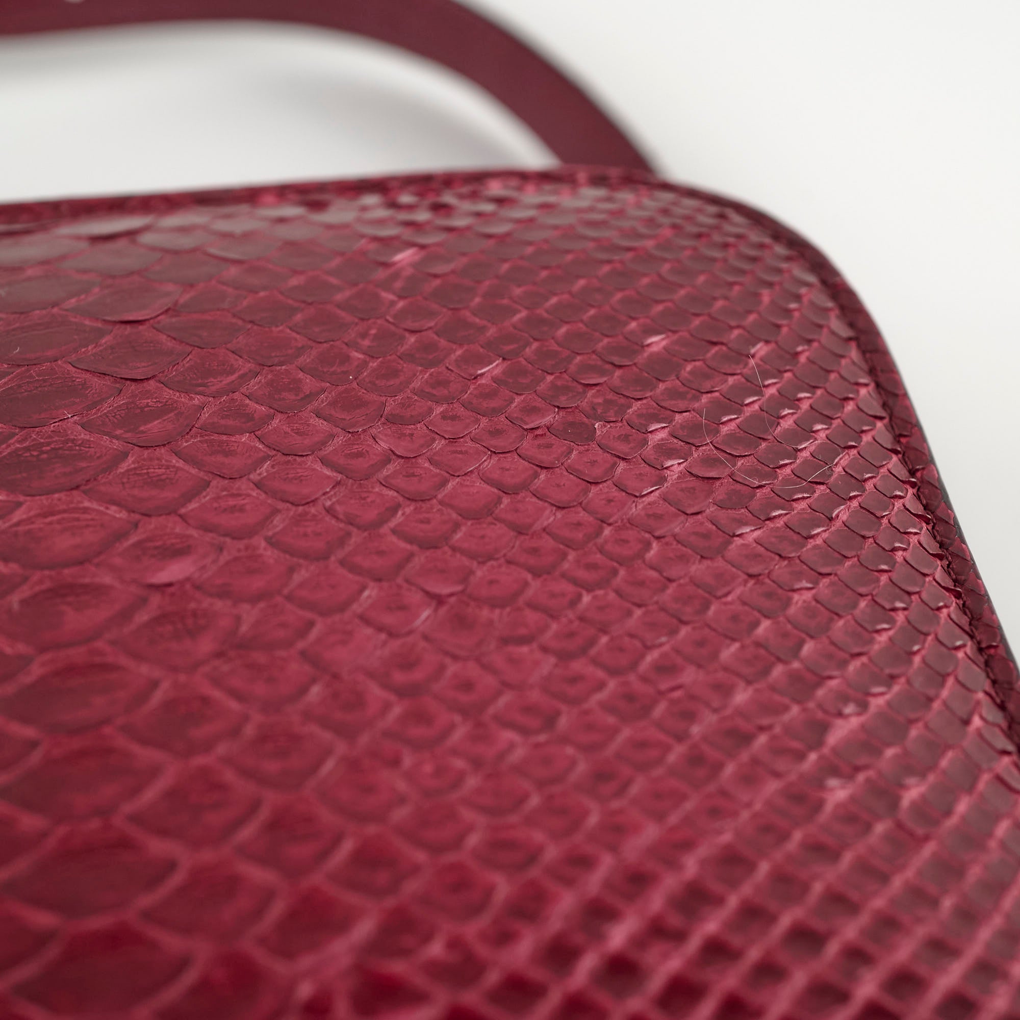 Celine Python Medium Classic Box Bag in Burgundy - Luxury Crossbody Purse for Women, Perfect for Work, Evening & Special Occasions