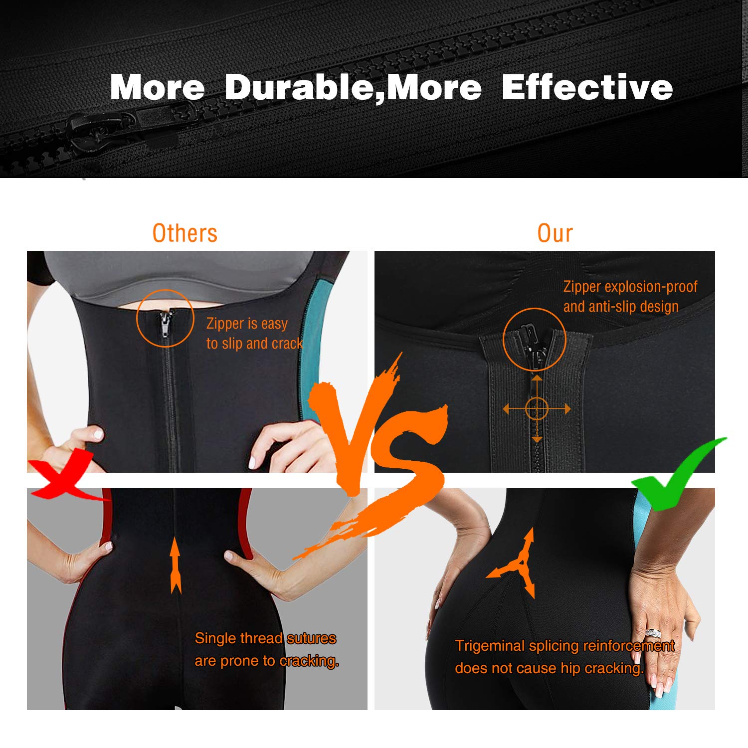 Women's Full Body Shaper Neoprene Sweat Sauna Suit - Waist Trainer Bodysuit for Weight Loss & Tummy Control - Slimming Shapewear for Workouts, Postpartum Recovery & Everyday Wear