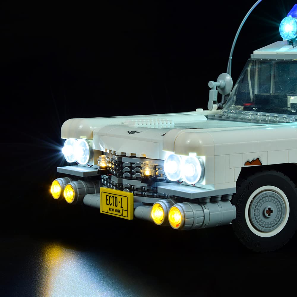 Kyglaring LED Light Kit with Remote Control & Music for Lego Icons Ghostbusters Ecto-1 Model 10274 - Compatible Lighting Set for Lego Building Blocks - Perfect Gift for Ghostbusters Fans - Includes Sound Effects (Great for Display, Collecting and Movie-Themed Decor)