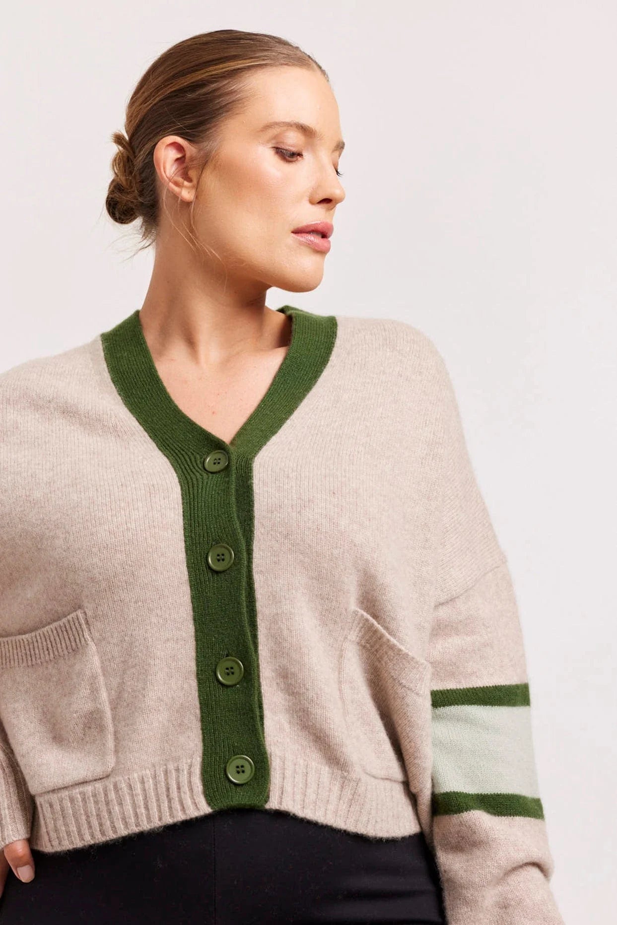 Addison Cashmere Cardigan in Lightweight Beige - Soft Women's Sweater for Fall & Winter | Perfect for Office, Travel & Casual Outfits