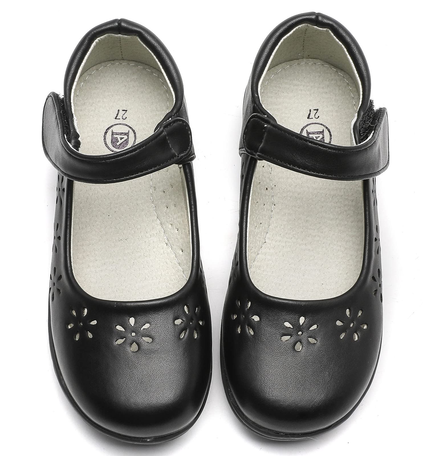 KKDOM Girls Mary Jane School Shoes - Comfortable Flats for Toddler & Kids - Perfect for Uniform & Dress