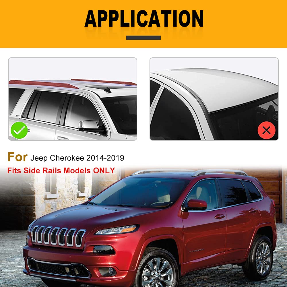 OCPTY Universal Roof Rack Cross Bars for Jeep Cherokee 2014-2022 - Heavy Duty Rooftop Cargo Carrier for Luggage, Kayak, Canoe, Bike, Snowboard & Ski - Perfect for Road Trips, Camping & Outdoor Adventures