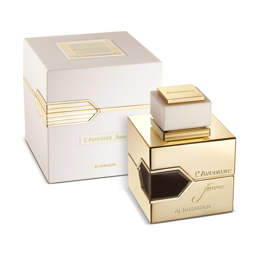Al Haramain L'aventure Femme White - Floral Fruity Arabian Perfume for Women - Long Lasting Eau De Parfum Spray - 3.3 oz EDP - Perfect for Date Nights, Special Occasions & Daily Wear