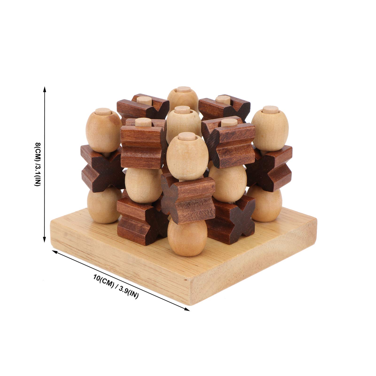 Kisangel 3D Wooden Toe Tic Tac Toe Board Game Set for Kids & Adults - Family Strategy Tabletop Game for Indoor Parties, Camping Trips & Classroom Activities