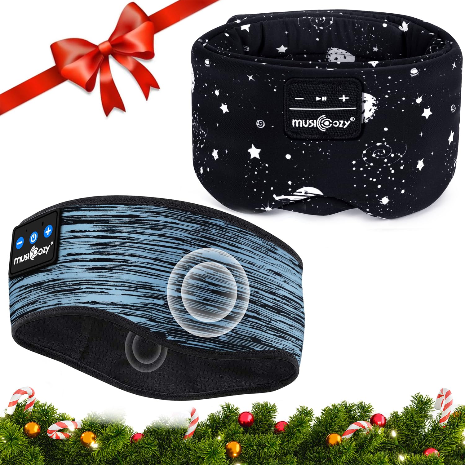 Wireless Bluetooth 5.4 Sleep Headphones & Eye Mask - MUSICOZY Adjustable Headband for Sleeping, Meditation & Travel | Comfortable Noise Canceling Sleep Aid