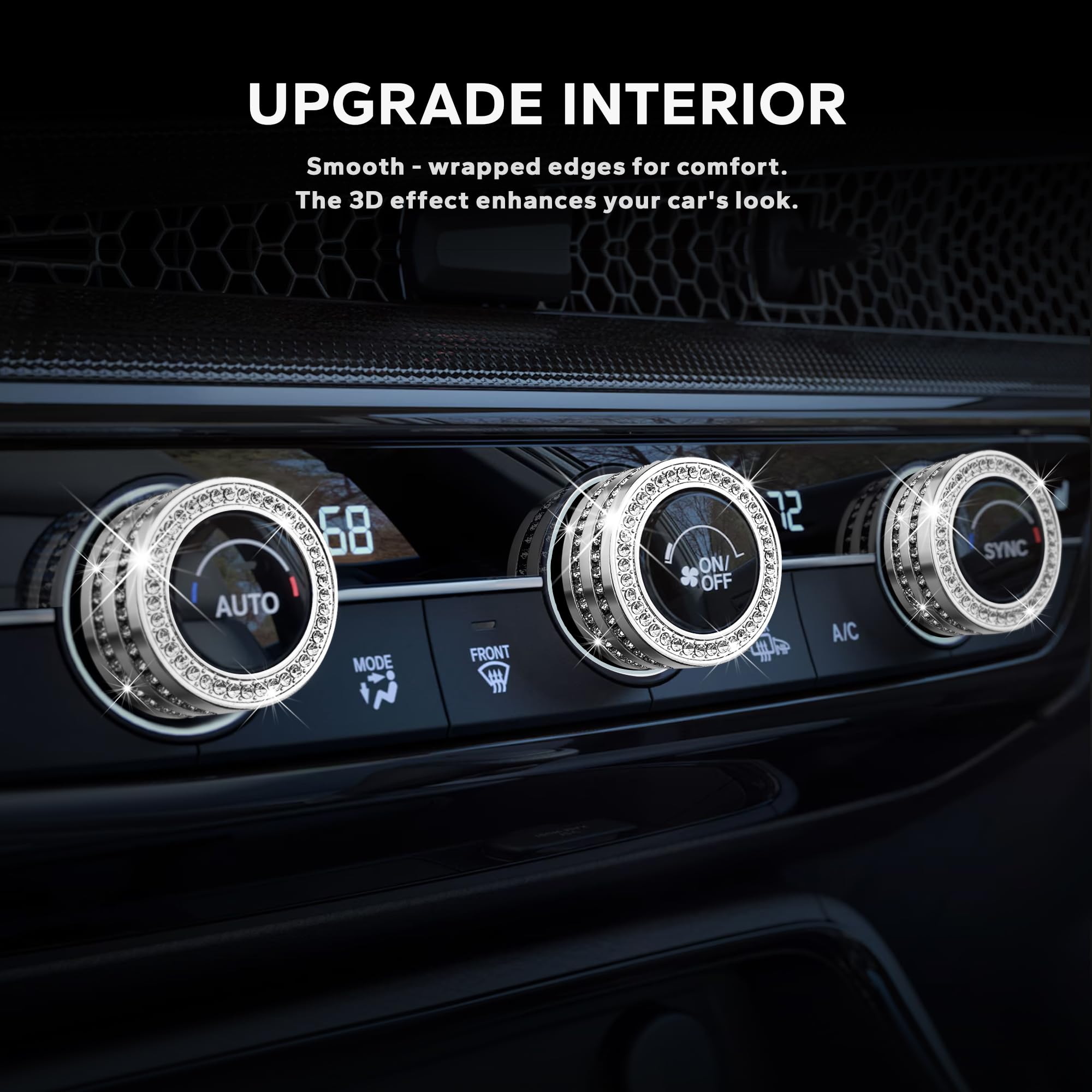 Premium Car Interior Accessories Kit for Honda Civic 2022-2025, CR-V 2023-2025 & Acura Integra 2023-2025 - 11pcs Bling Dashboard Trim Covers (Warning Light, AC Vent, Radio, Push Start Button) - Perfect for Customization & Car Interior Protection