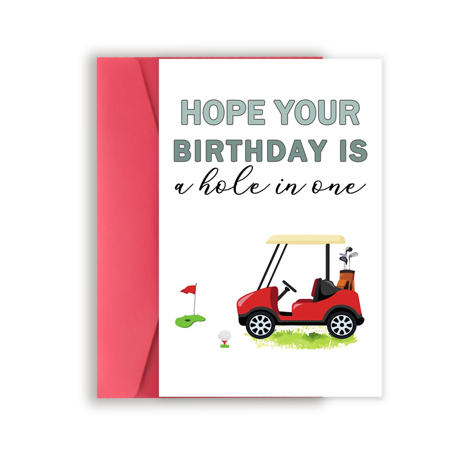 Funny Golf Birthday Card for Men - Perfect Golfer Gift with 'Hope Your Birthday Is A Hole In One' Message - Great for Golf Lovers, Dad, Husband & Friends - Ideal for Birthdays, Retirement & Golf Tournaments