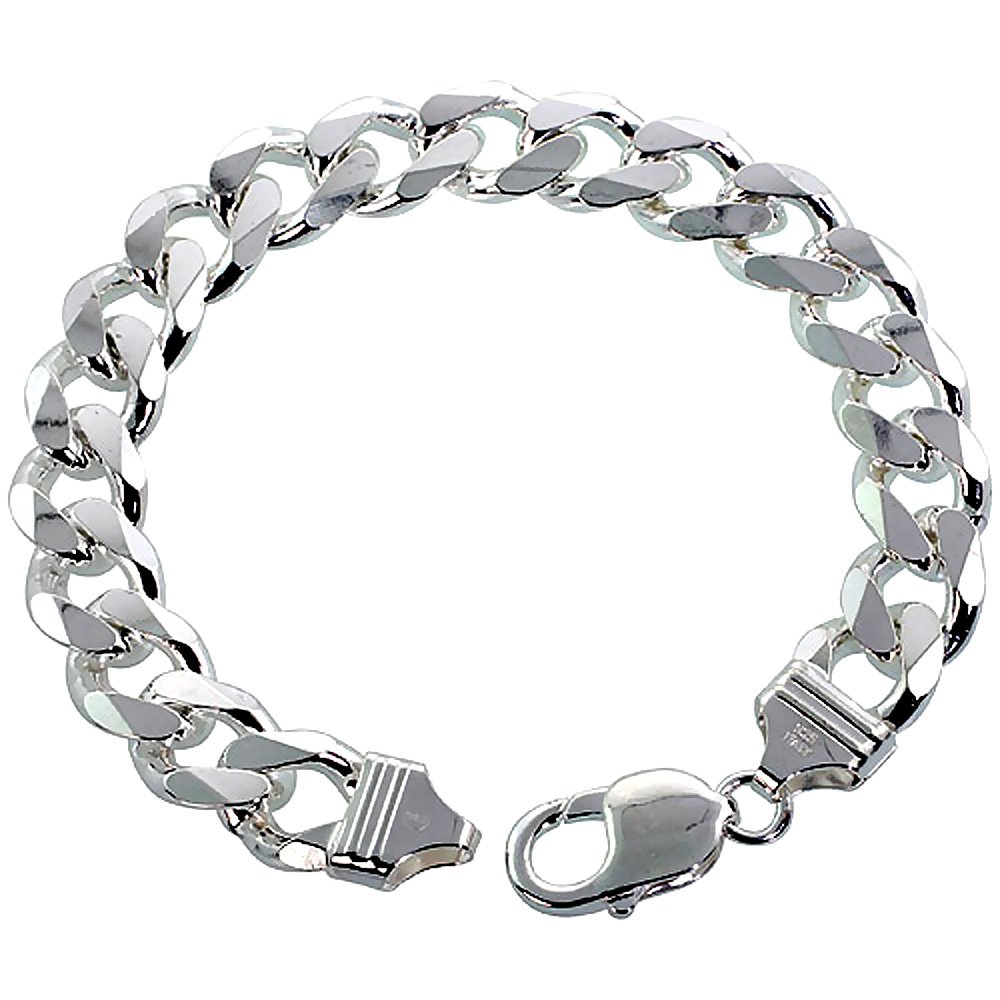 Sterling Silver 11mm Thick Cuban Curb Link Chain Necklace & Bracelet Set for Men - Nickel Free, Beveled Edges, Made in Italy (8-36 Inch) - Perfect for Casual Wear, Gifts & Special Occasions