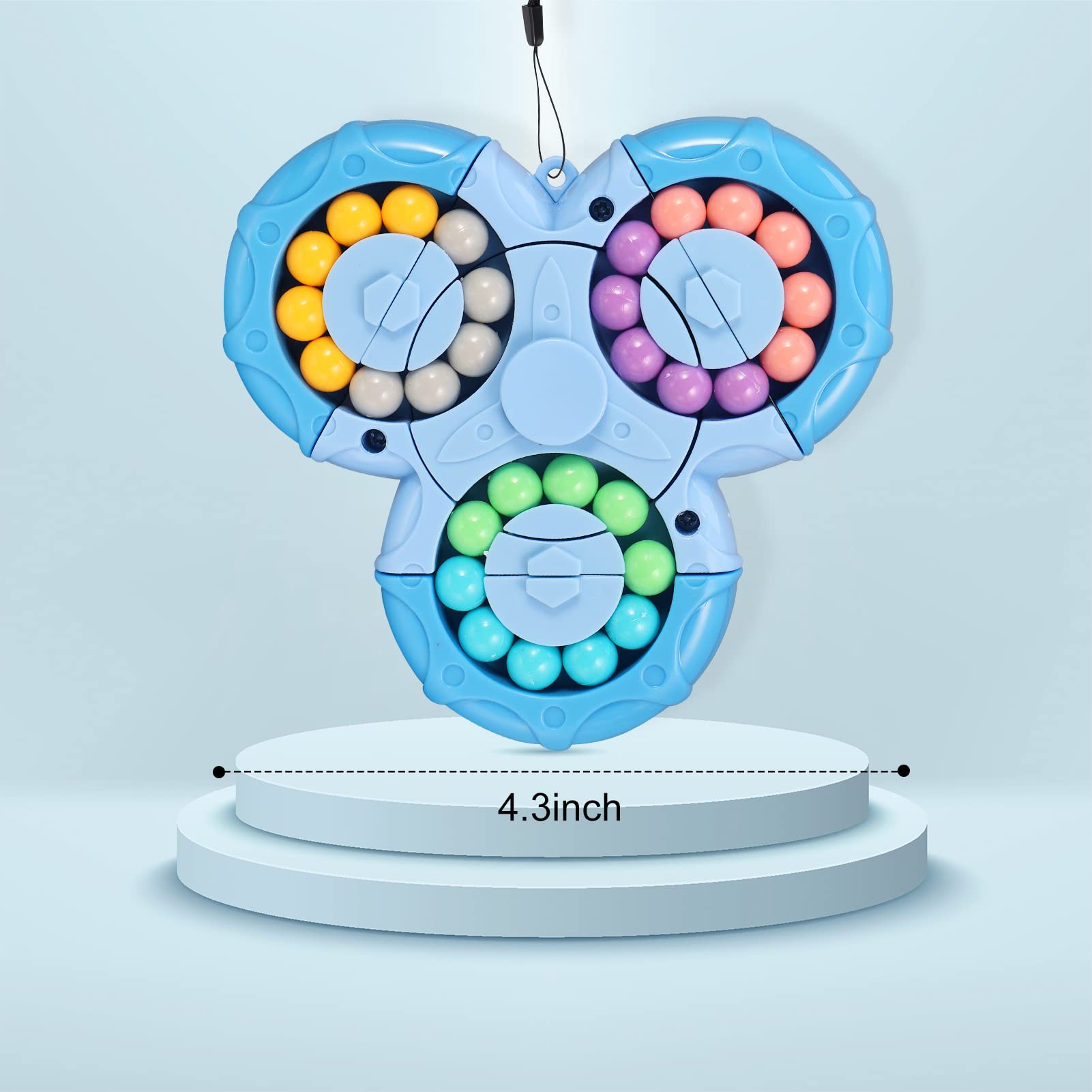 FRIUSATE Magical Bean Puzzle Toy - Rotating Fidget Spinner for Kids & Adults, Stress Relief & Anxiety Relief, Educational Learning Toys, Perfect Gift for Birthdays & Classrooms (Great for Focus, ADHD & Sensory Play)