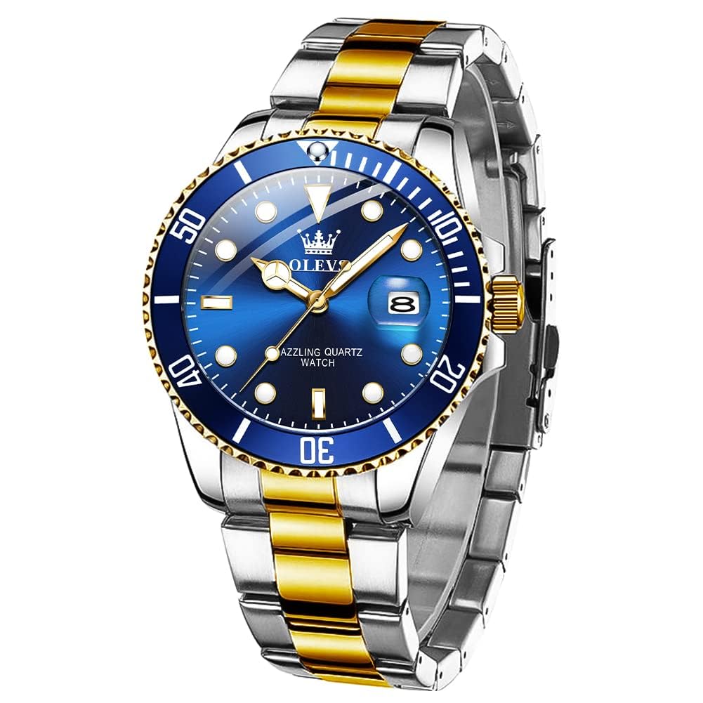 OLEVS Men's Luxury Watch - Stainless Steel Analog Quartz for Business & Formal Wear