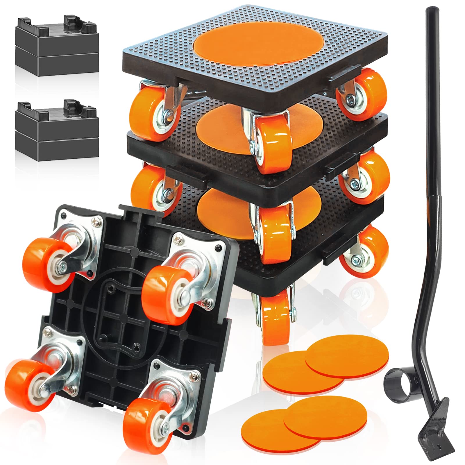 Heavy Duty Furniture Movers Set of 4 - 880 Lbs Capacity, 360° Swivel Wheels for Sofa, Piano, Refrigerator - Easy Home & Office Relocation Tool (4 Pack) - Perfect for Moving, Rearranging Furniture & Appliance Maintenance