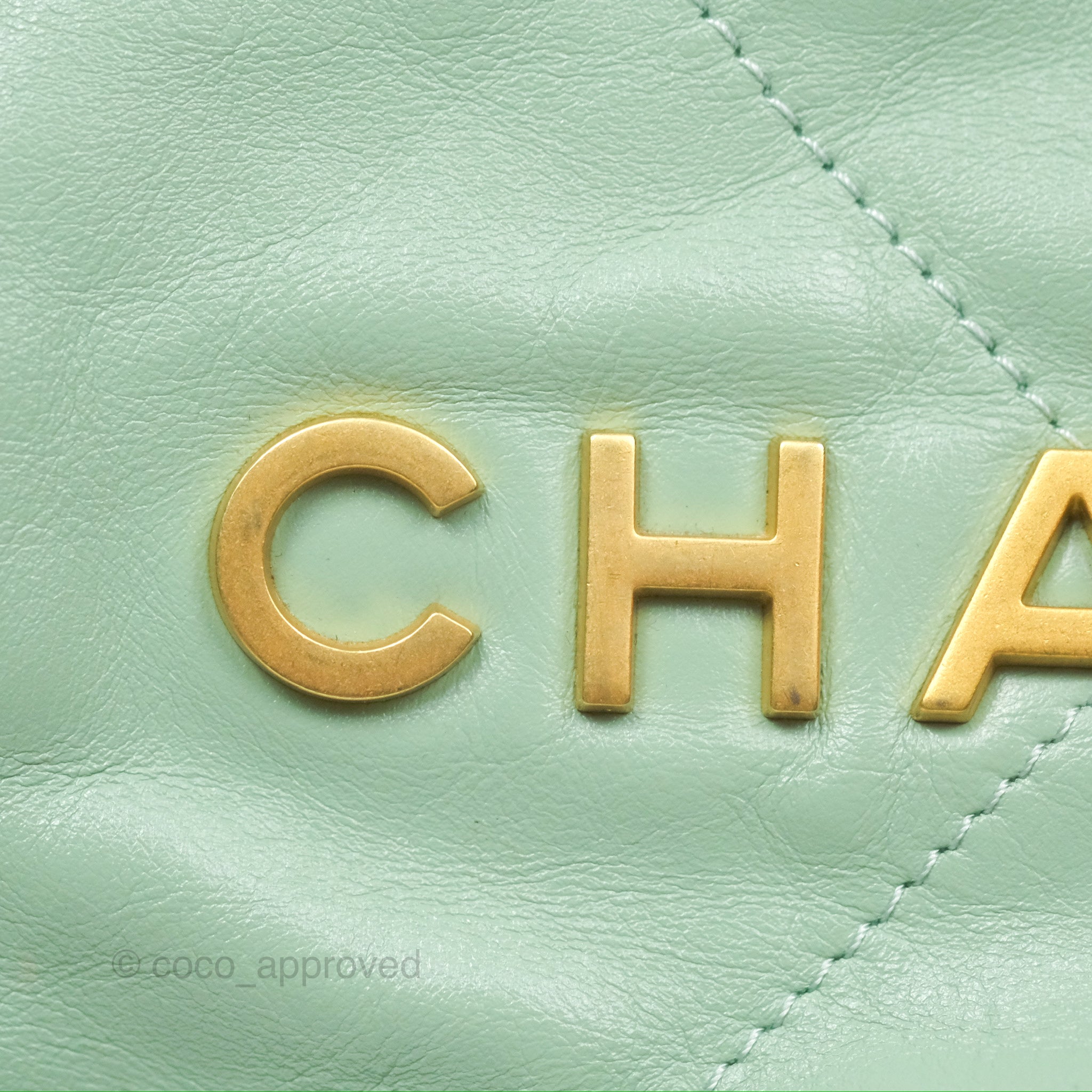 Chanel 22 Small Handbag in Mint Green Shiny Aged Calfskin with Gold Hardware - Luxury Crossbody Bag for Women, Perfect for Date Night & Special Occasions