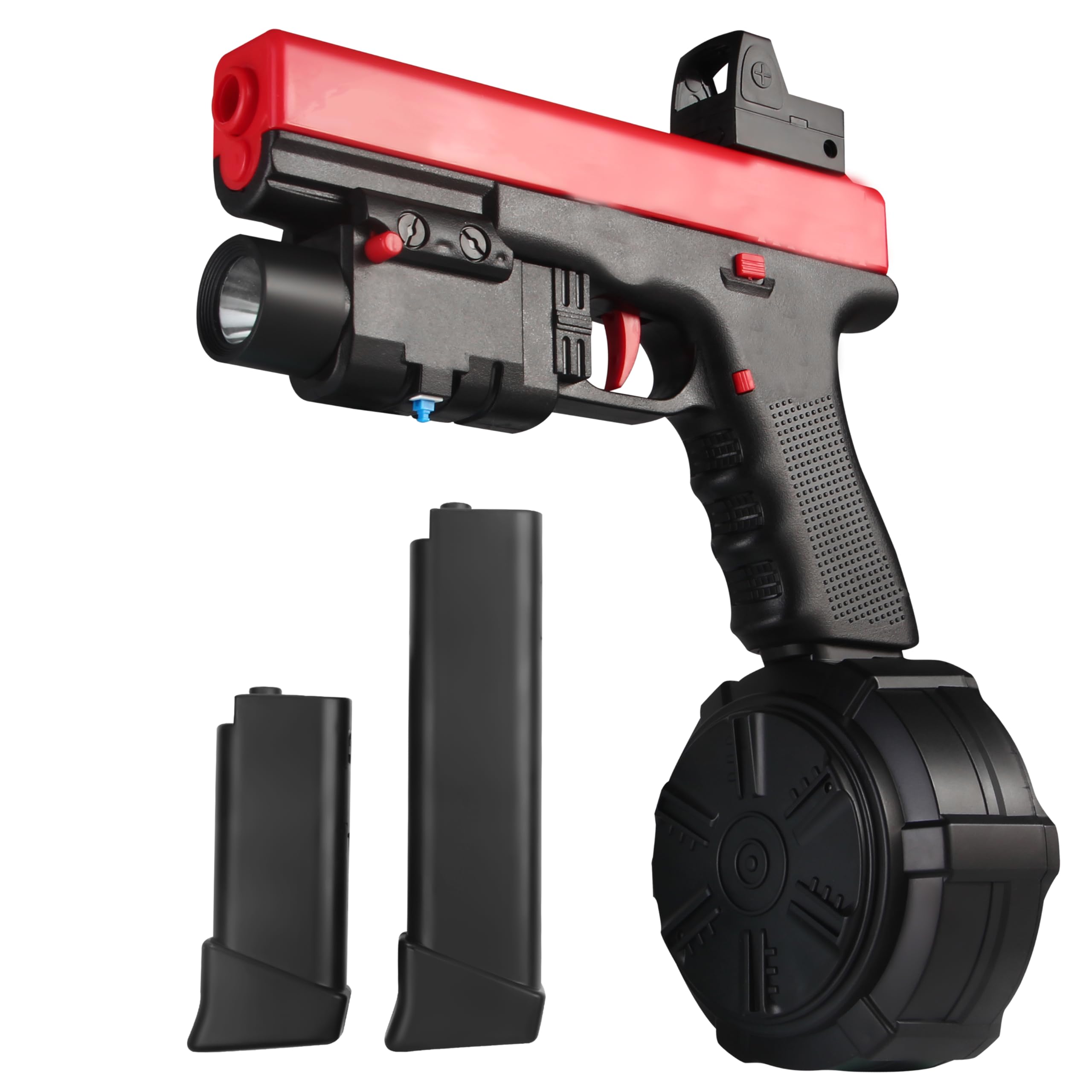 Full Auto Gel Blaster X2 with Goggles & Drum Magazine - Outdoor Shooting Toy for Teens & Adults (Ages 14+) - Perfect for Christmas, Easter, Backyard Battles & Team Games - Red