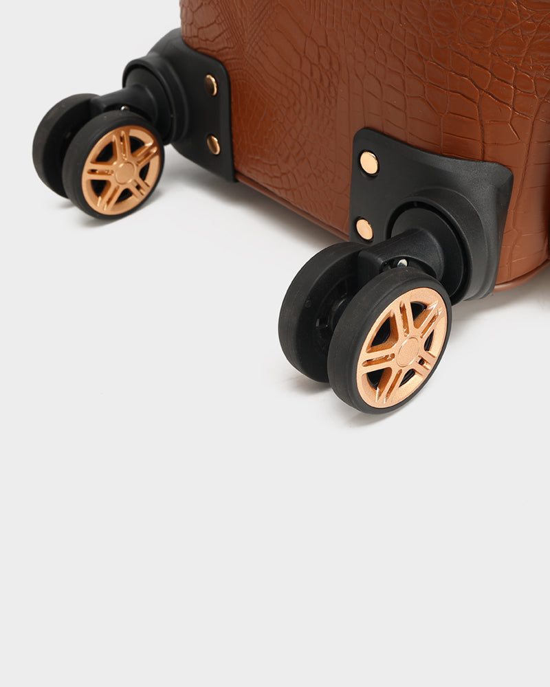 Apollo 2-Piece Luggage Set in Caramel Brown - Lightweight Spinner Suitcase for Travel, Business Trips & Vacations