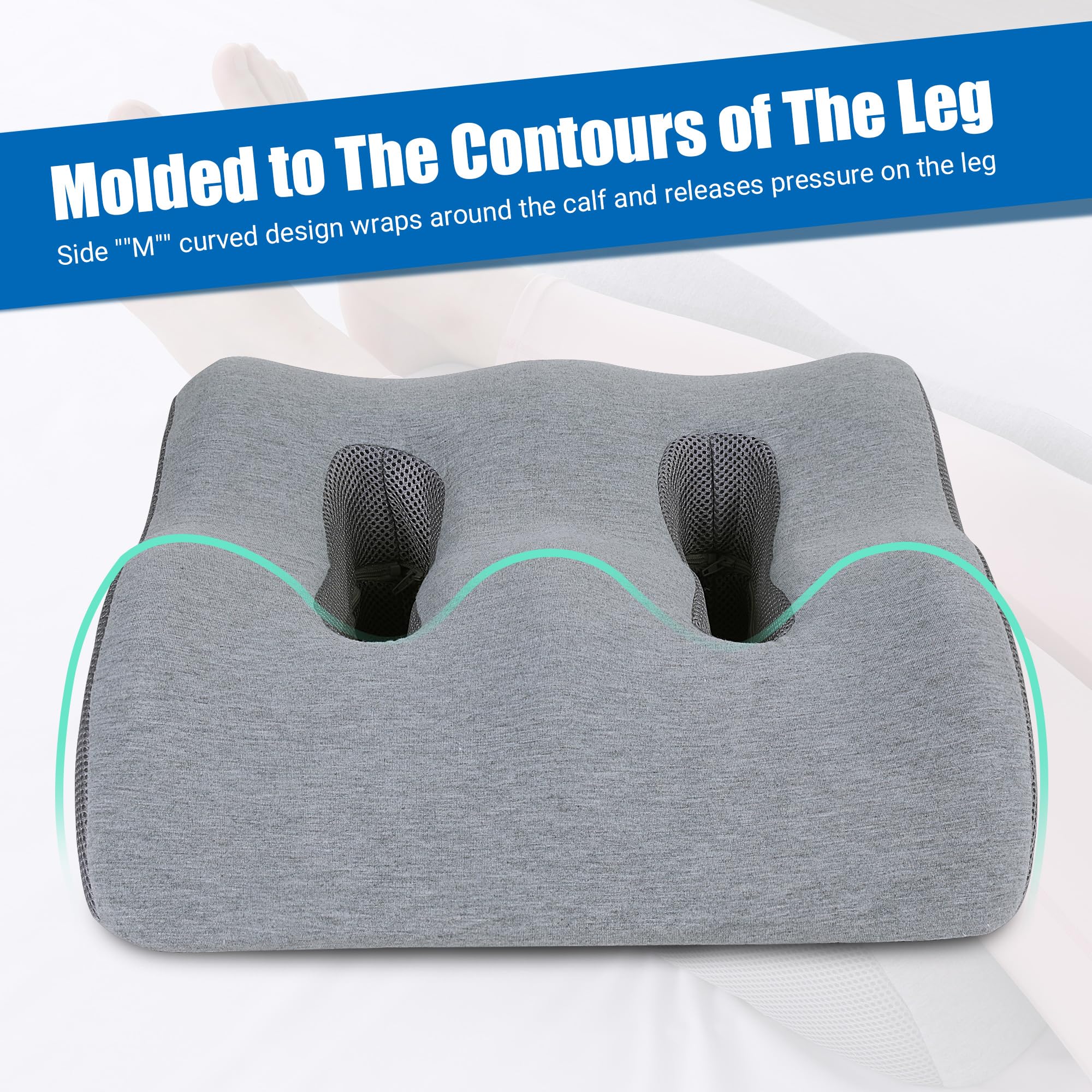 BALAPET Wedge Leg Pillow - Ergonomic Memory Foam Leg Elevation Pillow for Post-Surgery Recovery, Injury Relief & Pain Management - Breathable Pressure Reducing Pillow for Swelling, Circulation & Back Support - Perfect for Bed Rest, Hospital Use & Home Comfort