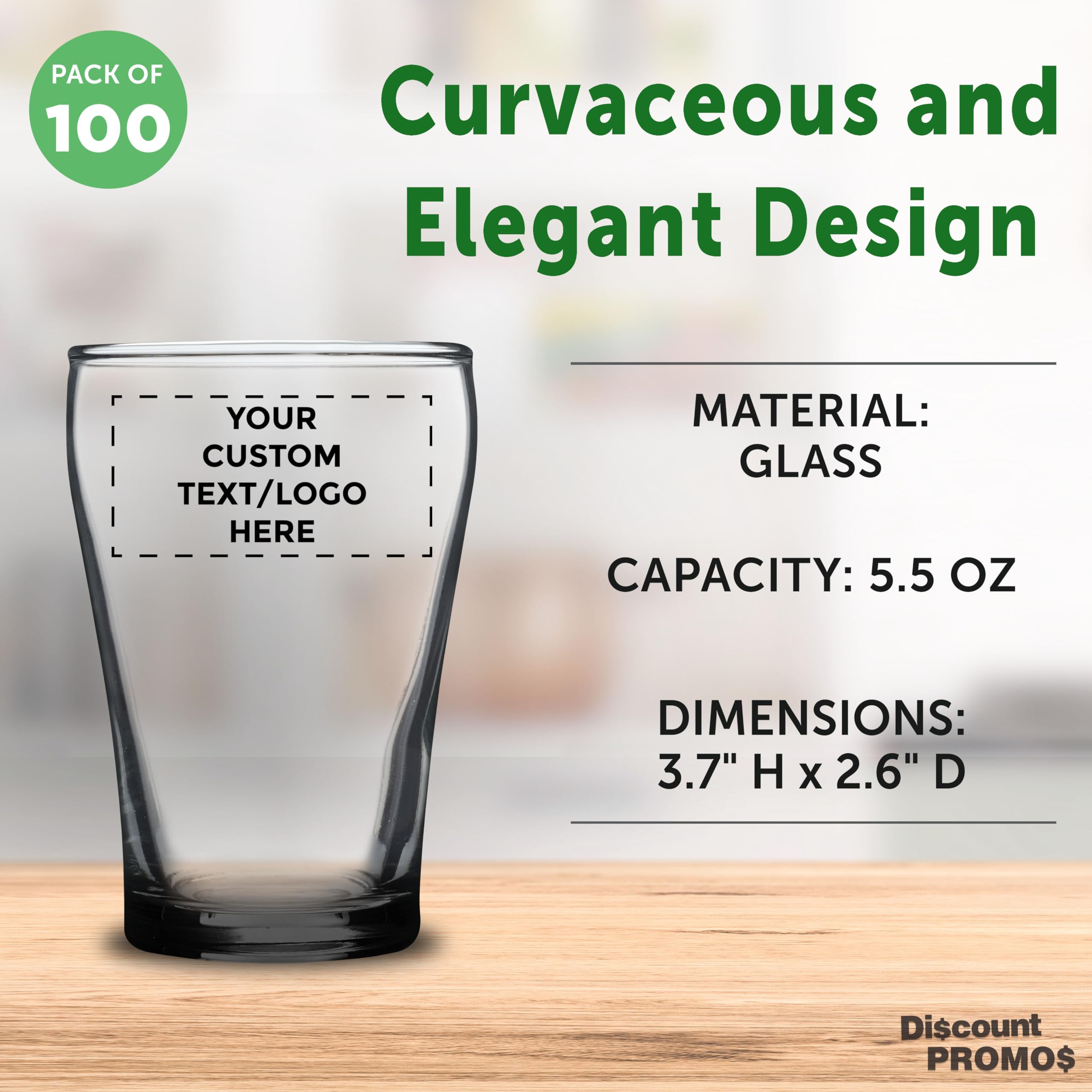 Custom Shot Glasses 5.5 oz (Set of 100) - Personalized Bulk Barware for Weddings, Parties & Events - Black - Perfect for Cocktail Tasting, Bridal Showers & Corporate Gifts