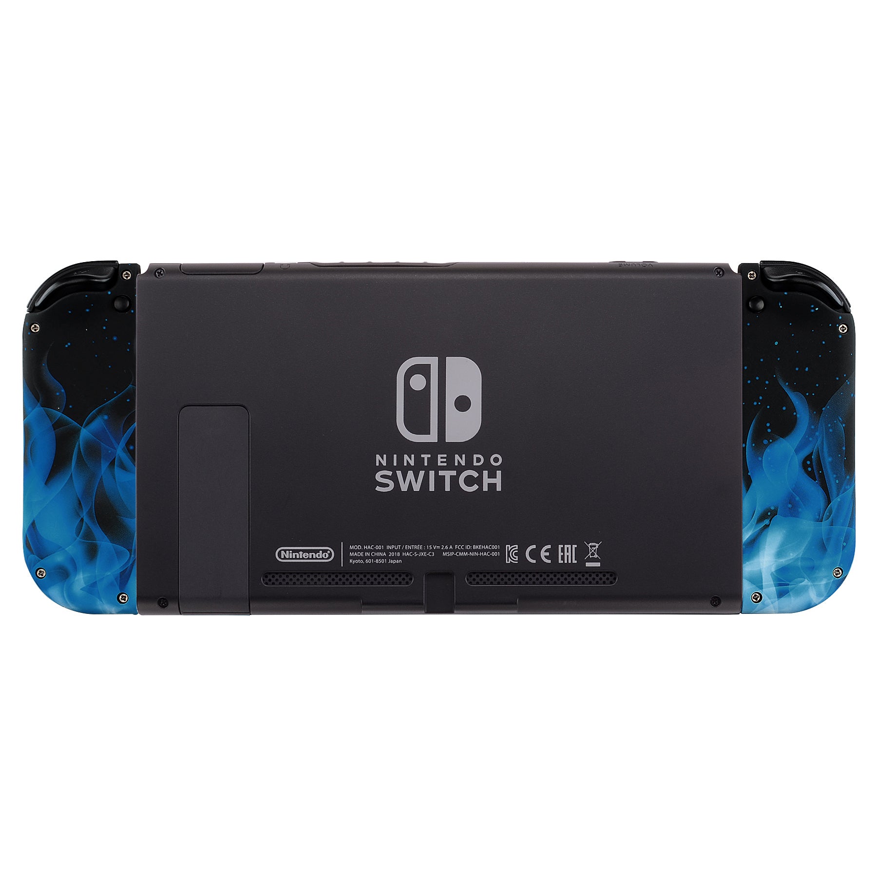 eXtremeRate Blue Flame D-Pad Replacement Shell Case with Buttons for Nintendo Switch Joy-Con - Full Set Custom Controller Shell for Enhanced Gaming Experience