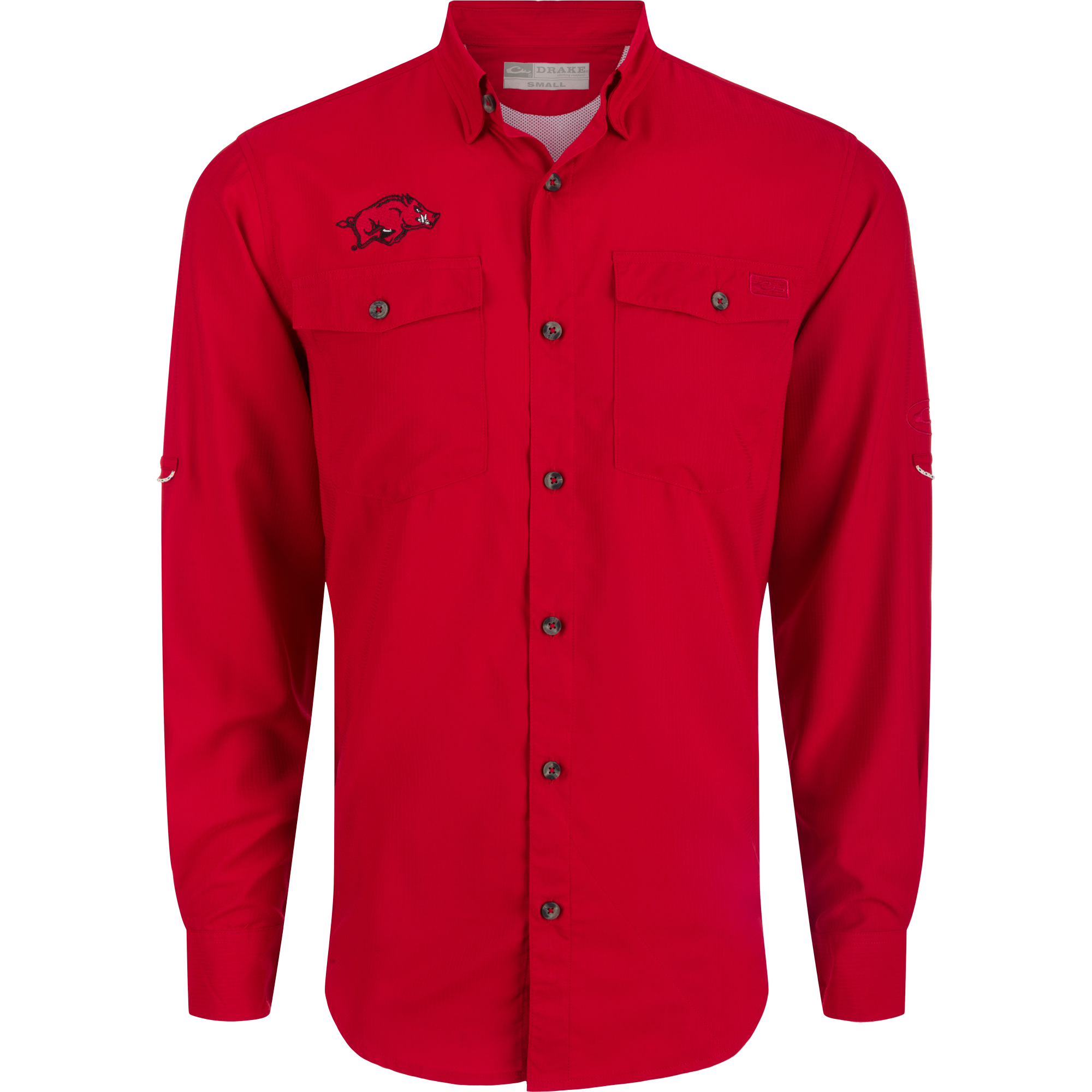 Arkansas Frat Dobby Long Sleeve Shirt for Men | Vintage College Style Cotton Button Down | Perfect for Casual Wear, Parties & Greek Life Events