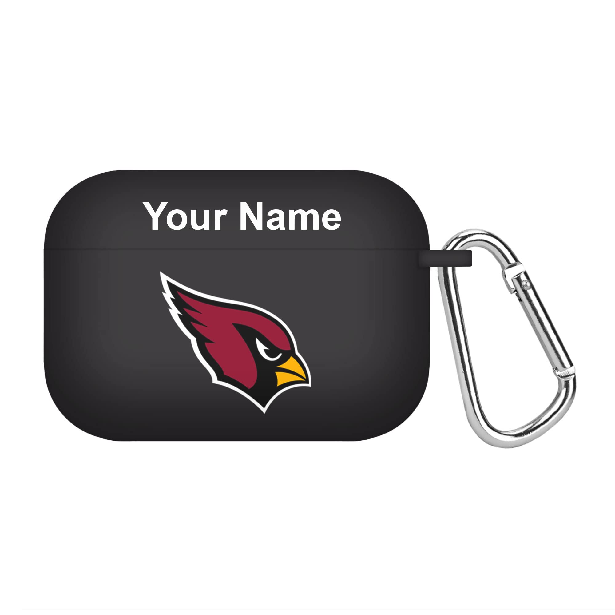 Arizona Cardinals Custom Name HD Case Cover for Apple AirPods Pro - Black | Officially Licensed NFL Team Design | Perfect for Game Day, Travel & Sports Fans