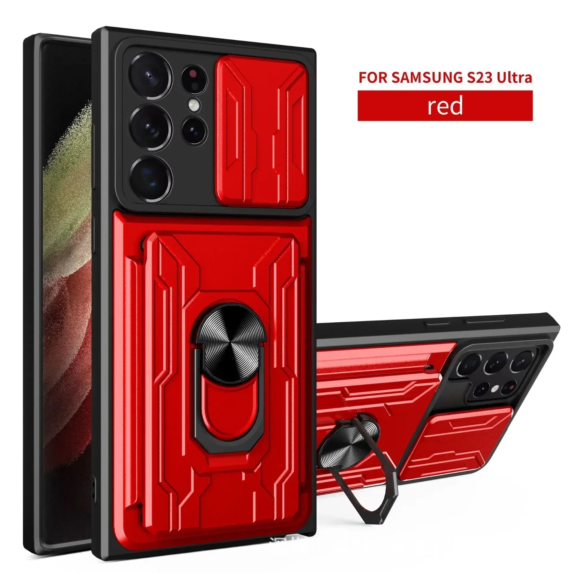 Samsung Galaxy S25 Ultra Phone Case with Ring Stand & Camera Protection - Military-Grade Shockproof Cover for Everyday Use, Travel, and Outdoor Activities