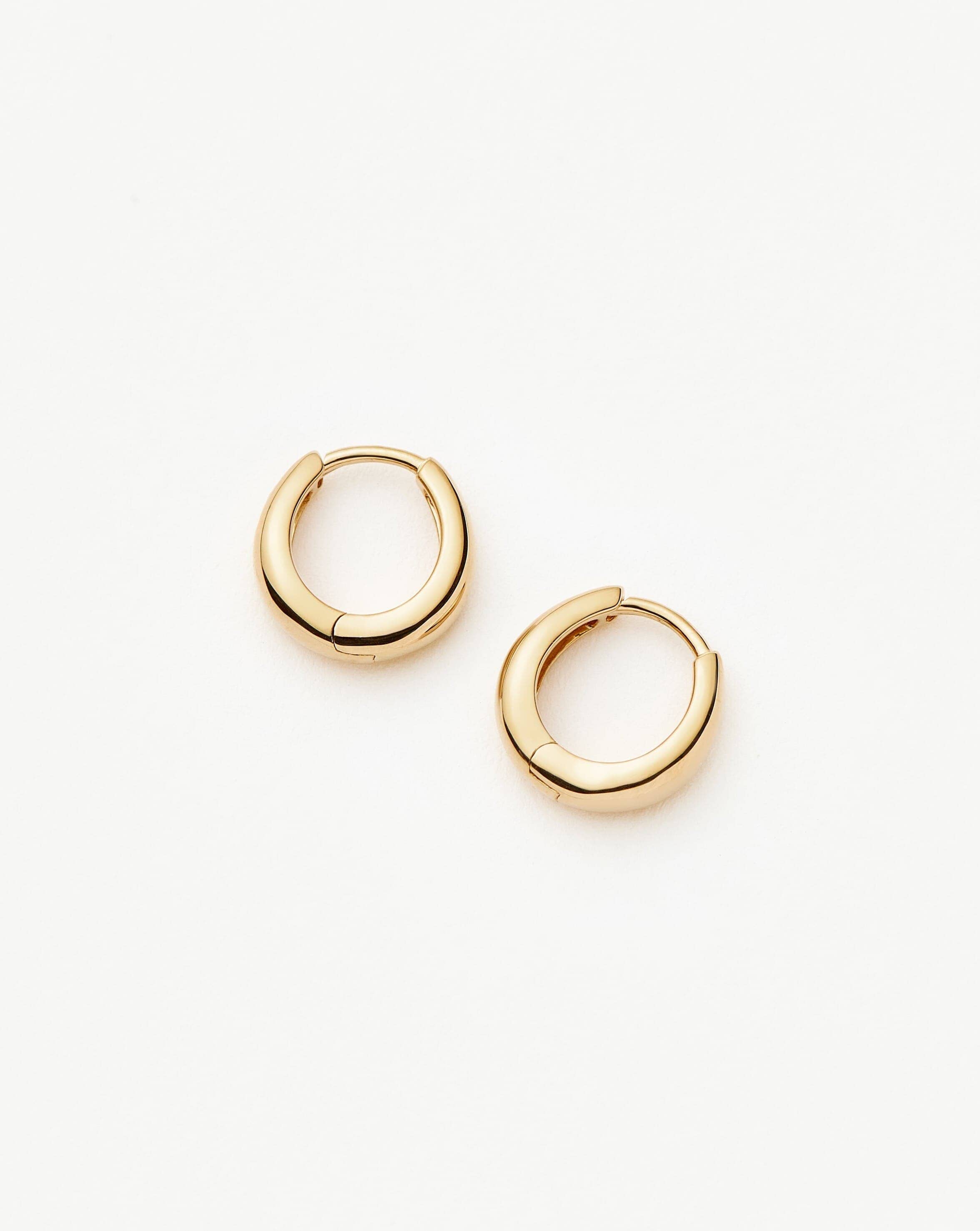 14K Solid Gold Huggie Hoop Earrings for Women - Minimalist Dome Huggies for Everyday Wear - Perfect for Work, Date Night & Gifting