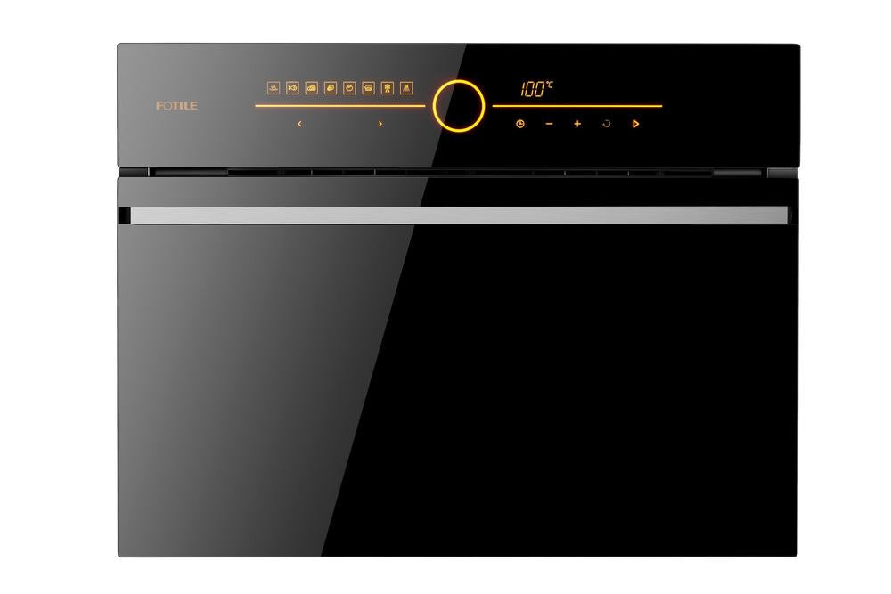 Fotile 24 Inch Built-In Steam Oven with Black Tempered Glass - SCD42 C2T Model | Perfect for Home Kitchens, Baking, Healthy Cooking & Gourmet Meal Preparation