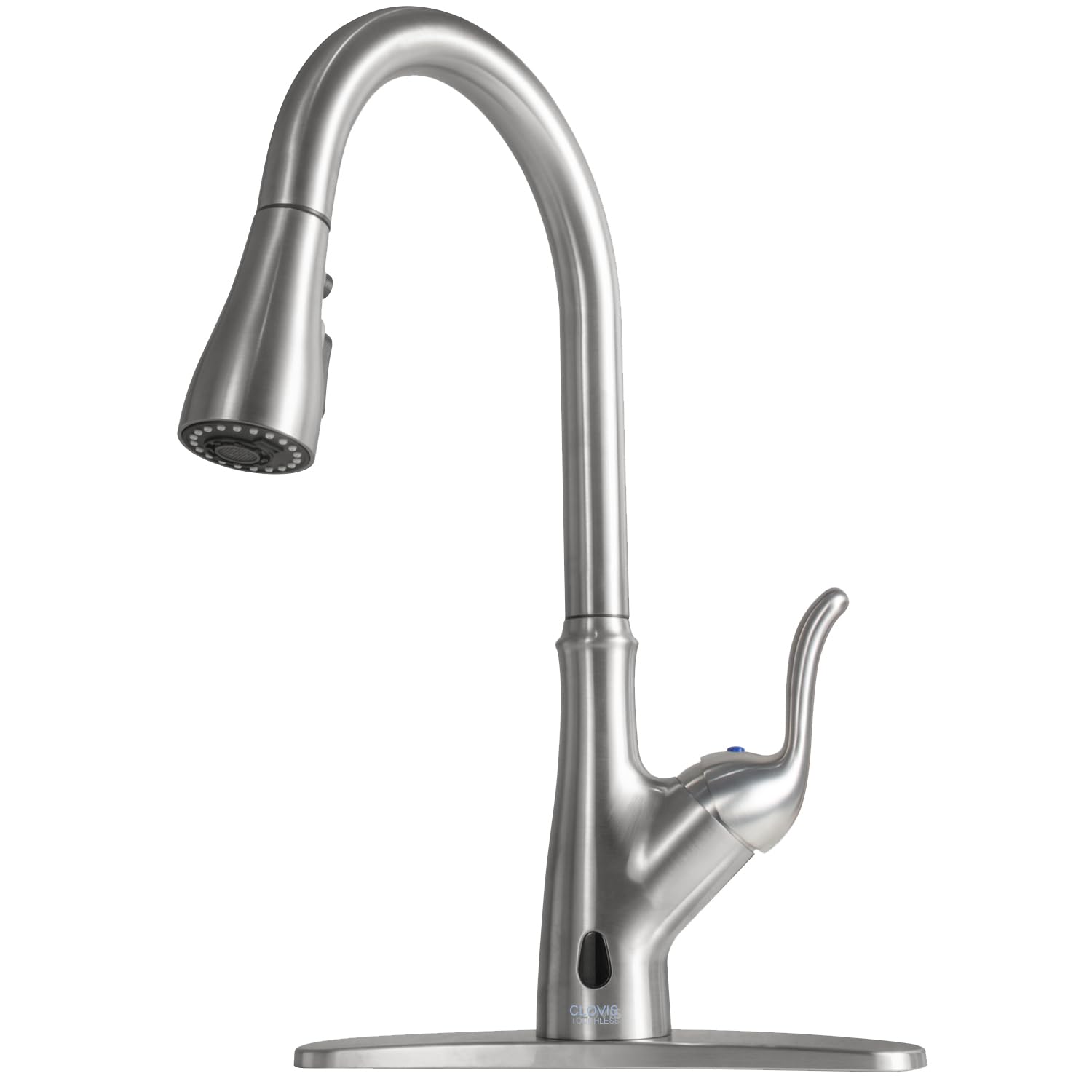 Smart Touchless Kitchen Faucet with Pull Down Sprayer - Brushed Nickel Finish, Touch On Activated Sensor for Modern Farmhouse, RV & Home Sinks (Perfect for Busy Cooks & Pet Washing)