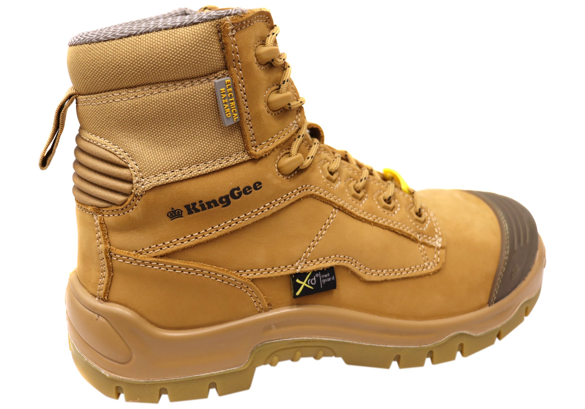 KingGee Men's Phoenix Metguard Composite Toe Safety Work Boots - Steel Toe, Slip Resistant, Electrical Hazard Protection - Ideal for Construction, Warehouse & Industrial Work